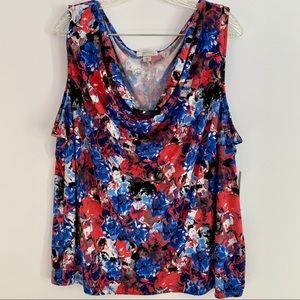 TAHARI Sleeveless Floral Blouse NWT 3X
